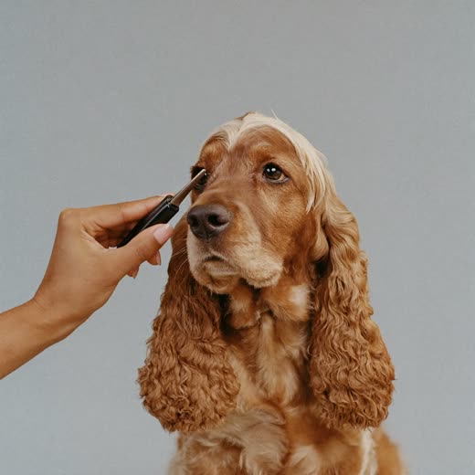 A dog's coat being trimmed with clippers